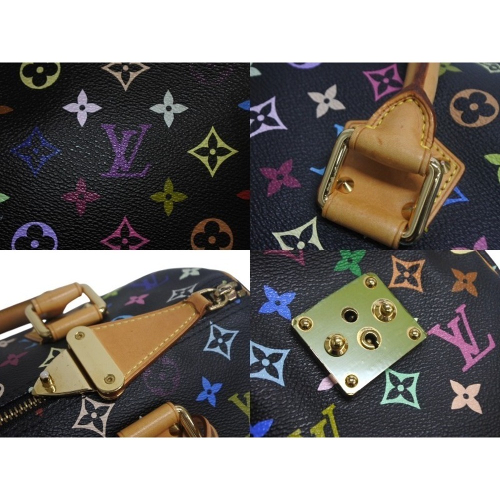 Louis Vuitton Monogram Black Speedy Handbag Takashi by Murakami Multicolore - Picture 8 of 9